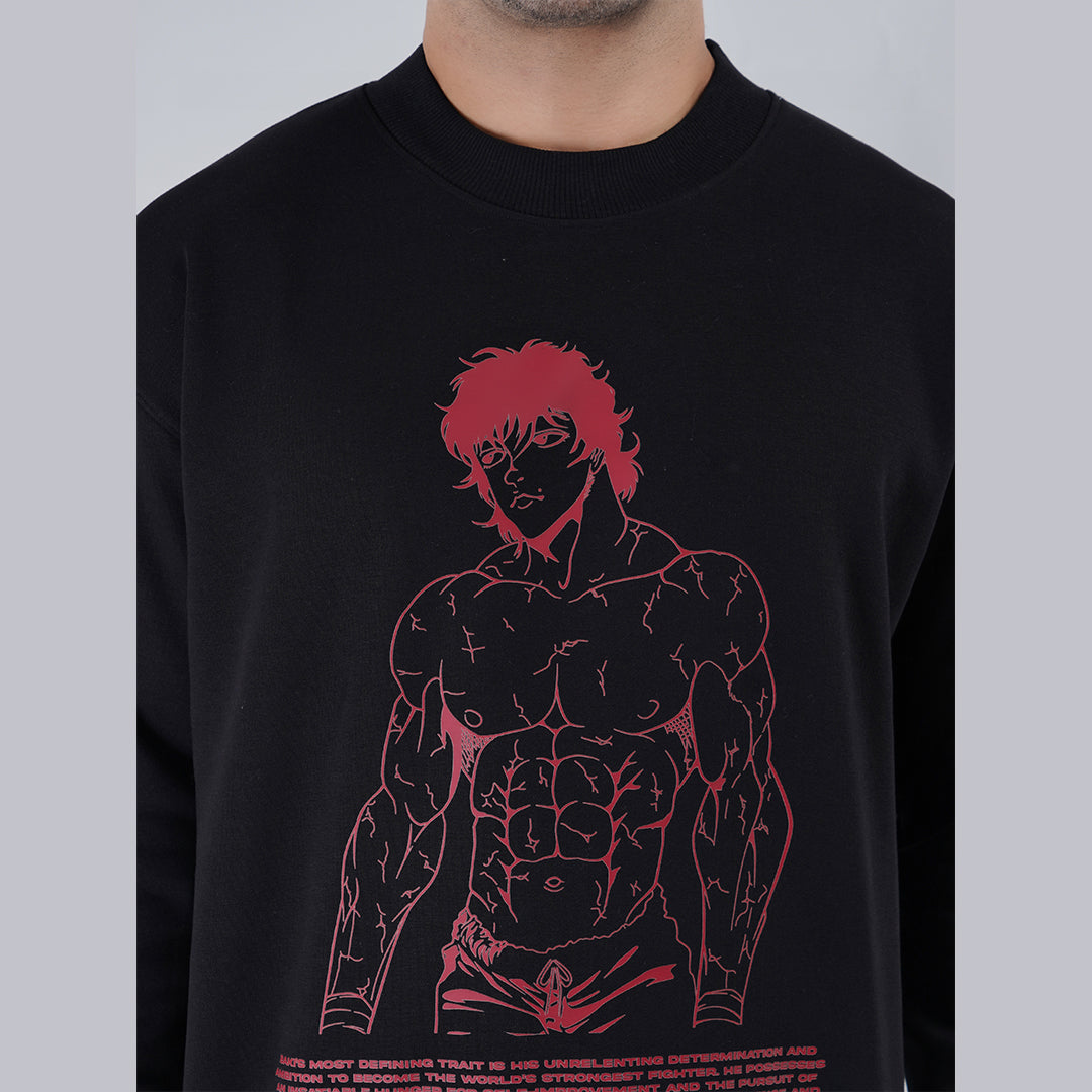 Black Printed Oversize Sweatshirt image 7