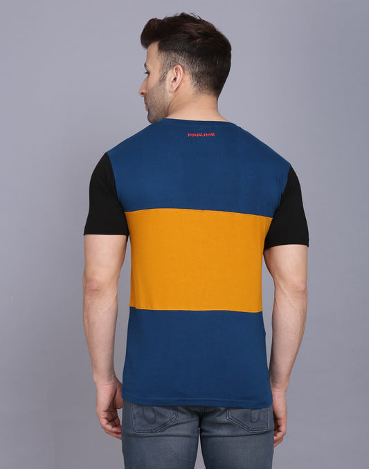 Men's Round Neck Half Sleeve Multicolour T-shirt image 1