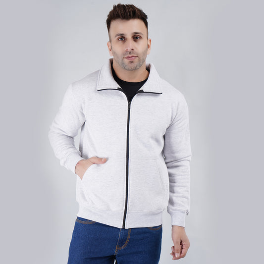 Full Sleeve Zipper Jacket White image 1
