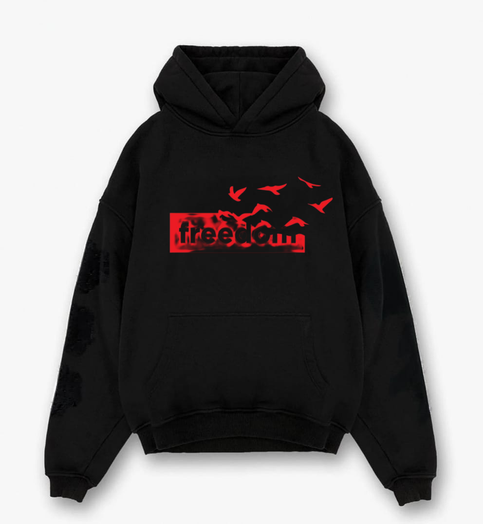 Freedom black oversized Hoodie