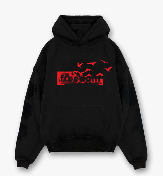 Freedom black oversized Hoodie