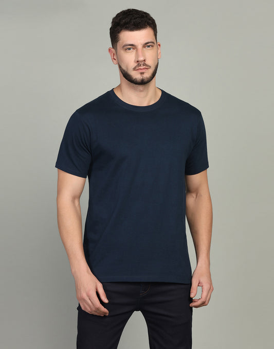Men's Round Neck Half Sleeve Teal Colour T-shirt image 1
