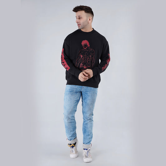Black Printed Oversize Sweatshirt image 1