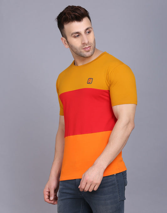 Men's Round Neck Half Sleeve Multicolour T-shirt image 1