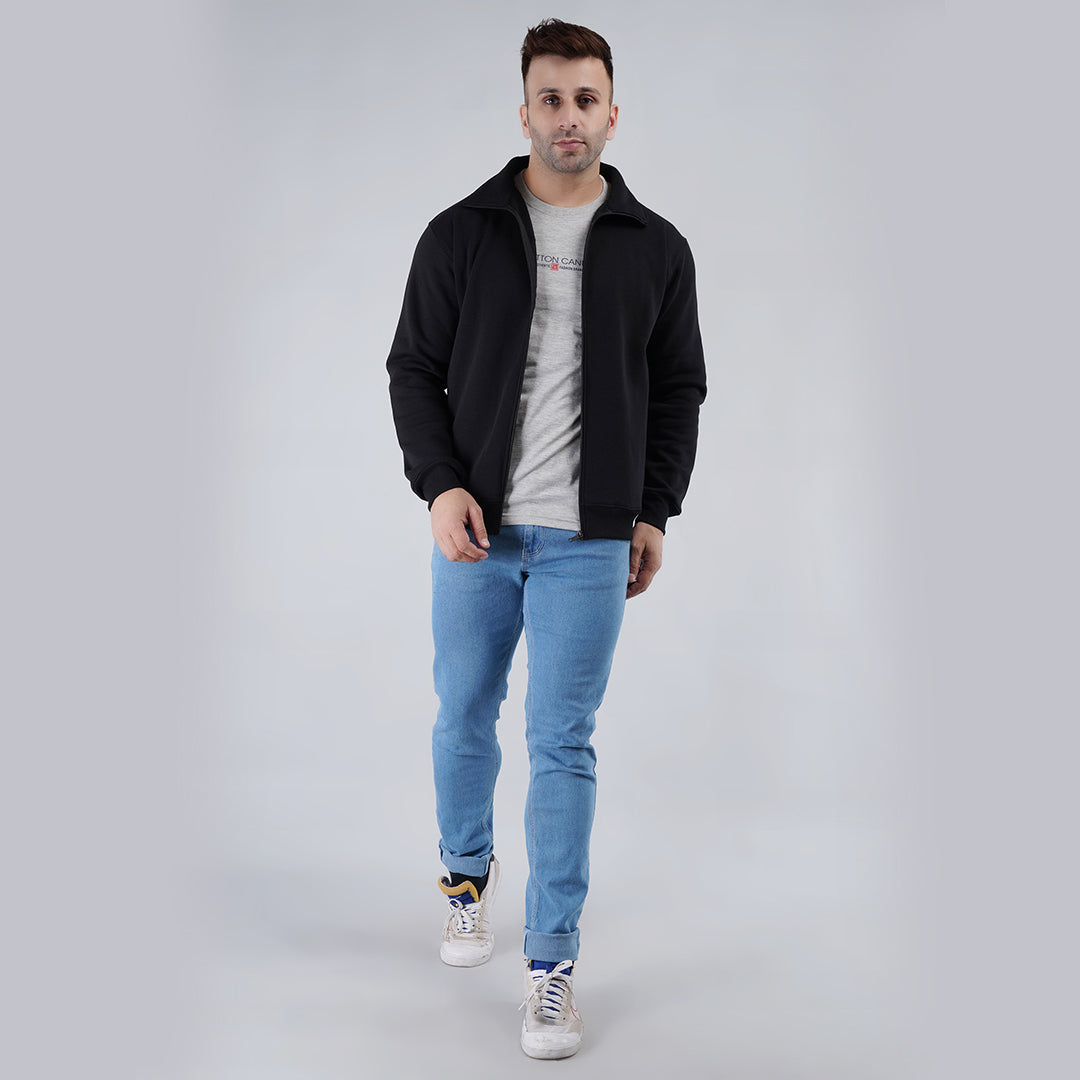 Mens Zipper Jacket Black image 2