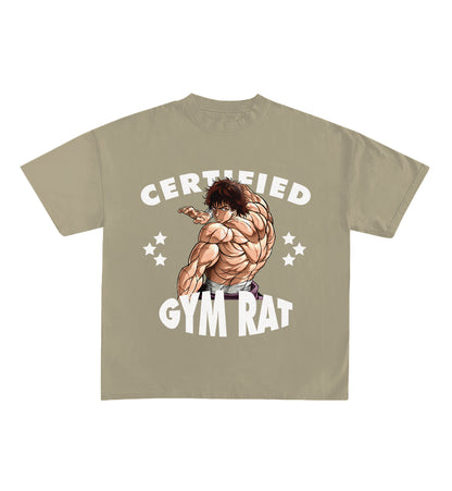 Certified Gym Rat Baki Designed Oversized Tee image 1