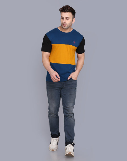 Men's Round Neck Half Sleeve Multicolour T-shirt image 0