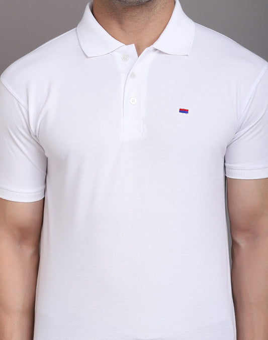POLO HALF SLEEVE WHITE COLOUR T-SHIRT image 1