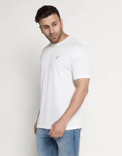 Men Solid Round Neck Polyester Green T-Shirt image 3