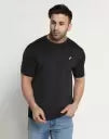 Men Solid Round Neck Polyester Green T-Shirt - XXL, Black image