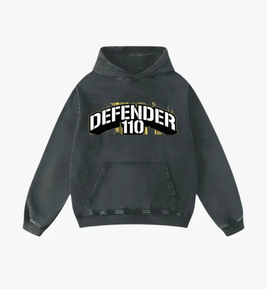 Defender 110 Black Acidwashed ovensized  hoodie