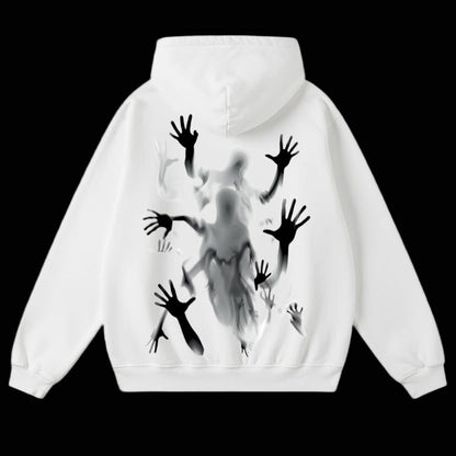 Ghost Hand hoodie white Oversized