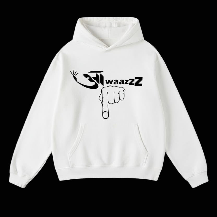 Awaaj Niche white oversized hoodie