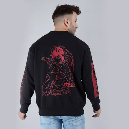 Black Printed Oversize Sweatshirt image 3