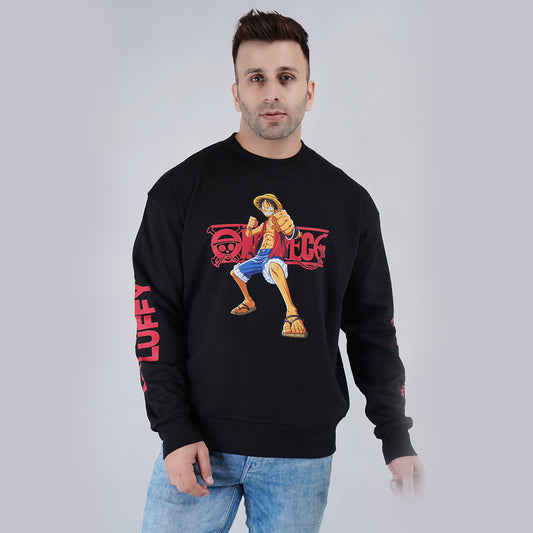 Men Black Printed Oversize Sweatshirt image 1
