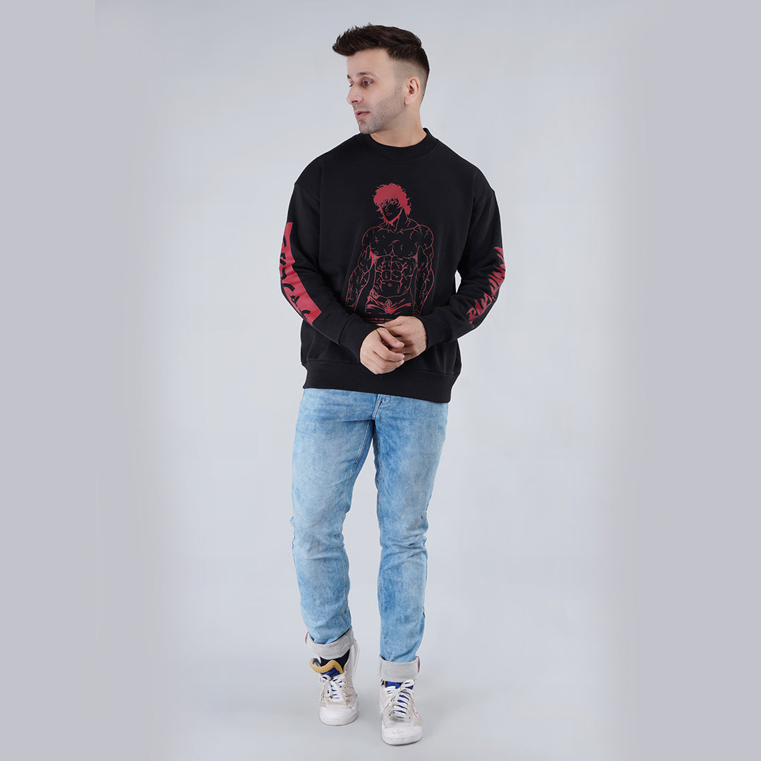 Black Printed Oversize Sweatshirt image 1