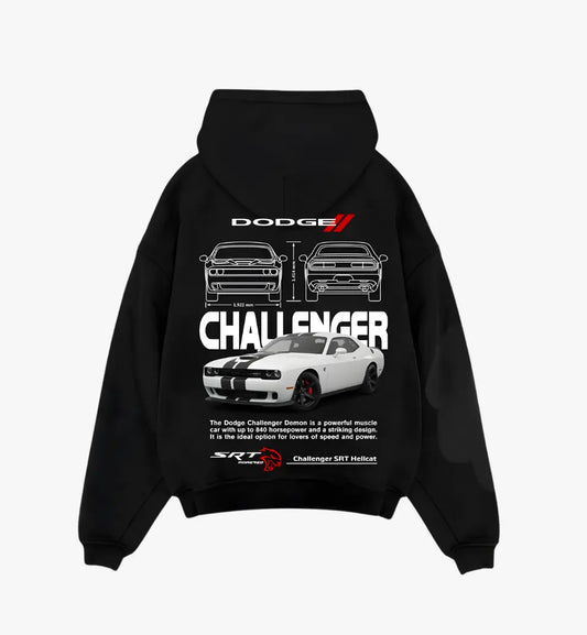 The Challenger Black oversized hoodie