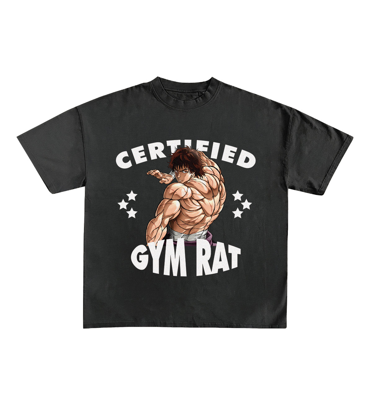 Certified Gym Rat Baki Designed Oversized Tee image 0