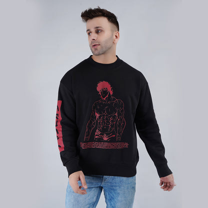 Black Printed Oversize Sweatshirt image 5