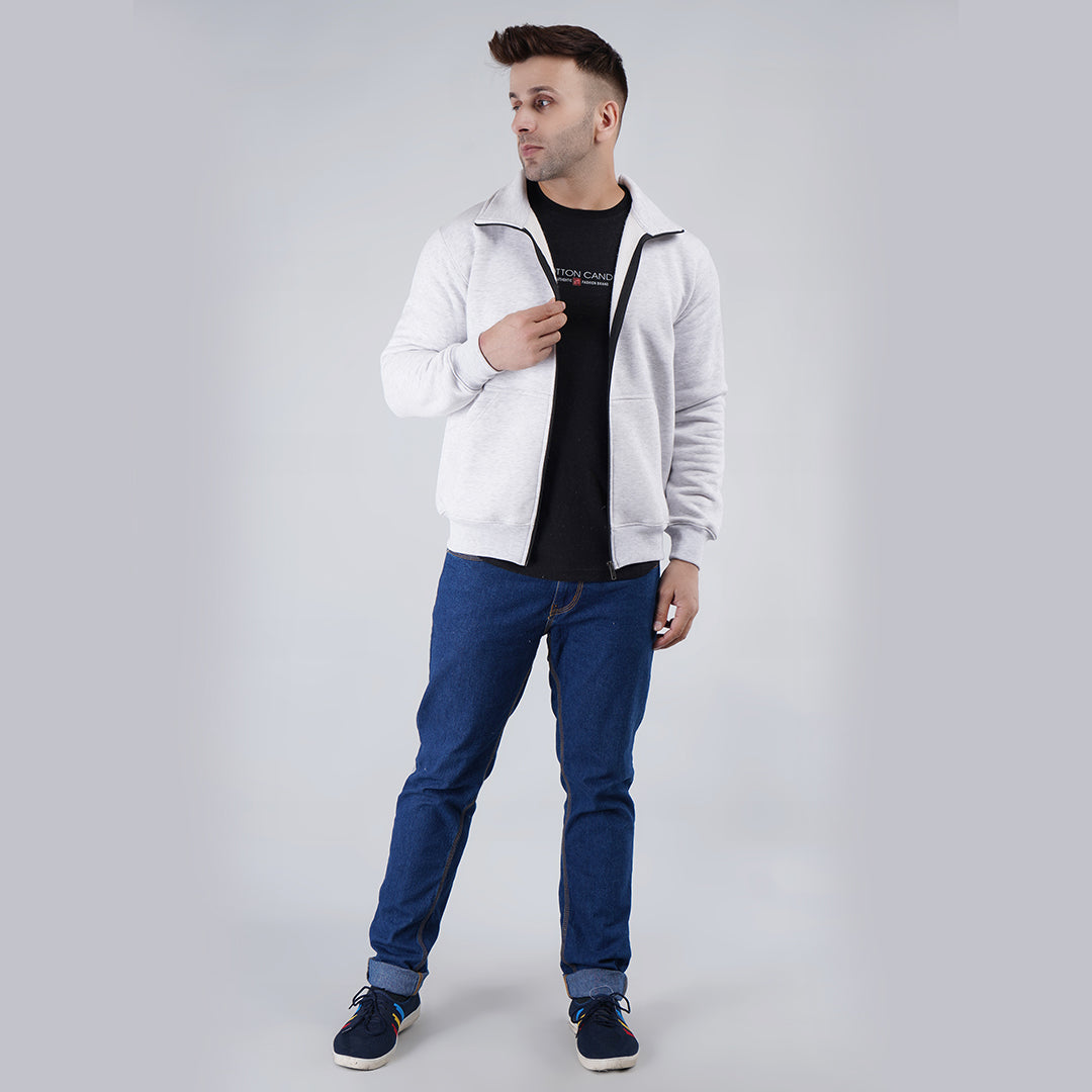 Full Sleeve Zipper Jacket White image 4