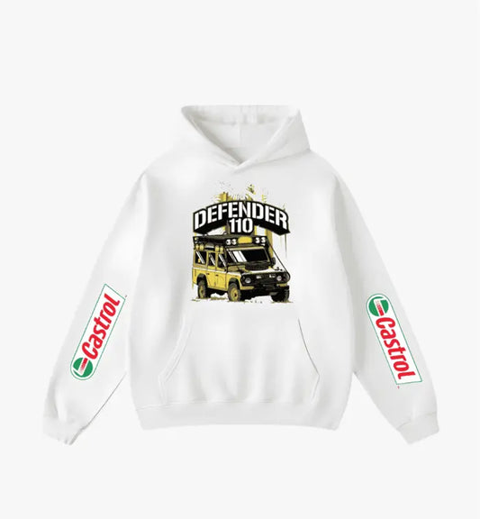 Defender 110 white Ovensized Hoodie